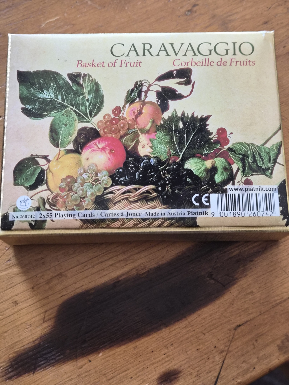 Vintage Piatnik Caravaggio Basket of Fruit Playing Cards Double Deck Austria
